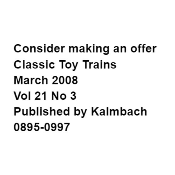 Classic Toy Trains March 2008 Exclusive The 40s Come To Life Ultimate Realism - Picture 2 of 4
